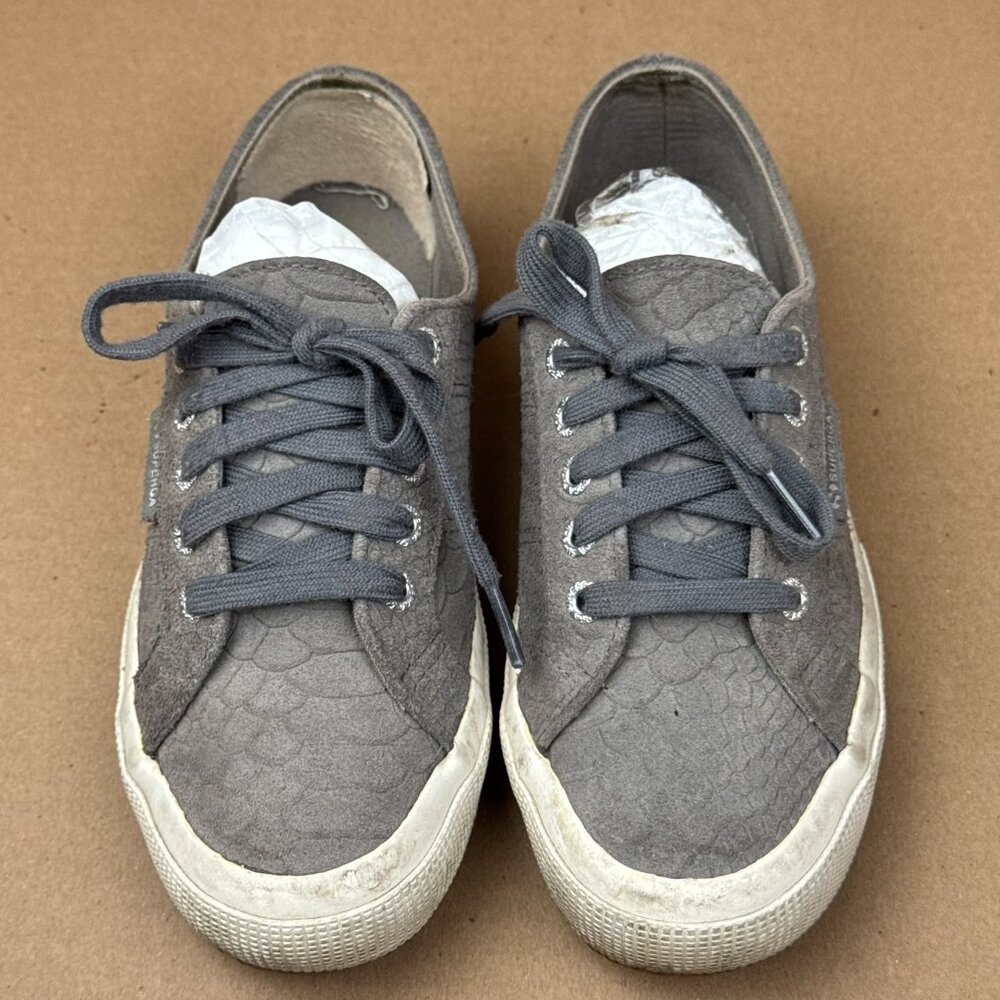 Superga 2750 Gray Python Snake Print Leather Snea… - image 2